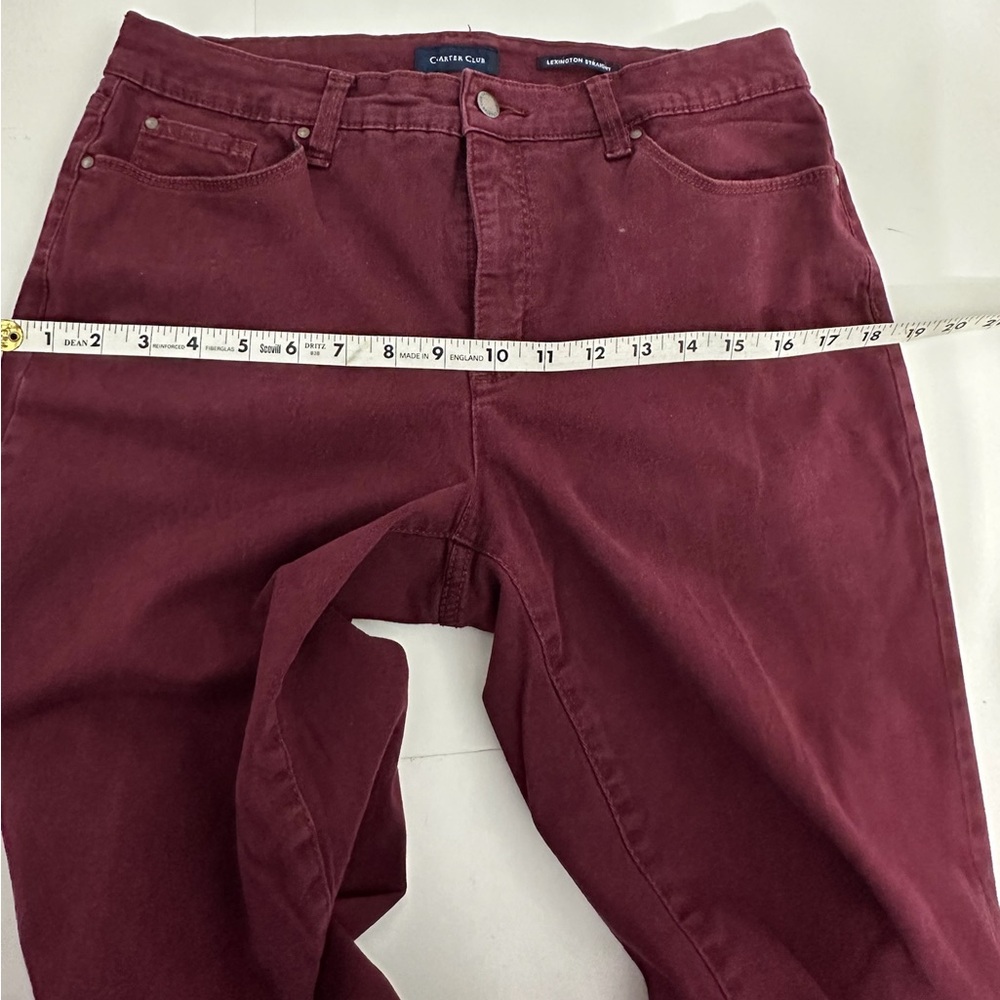 Charter Club Lexington Straight Cranberry Jeans Size 12 Coastal Preppy - Picture 6 of 12